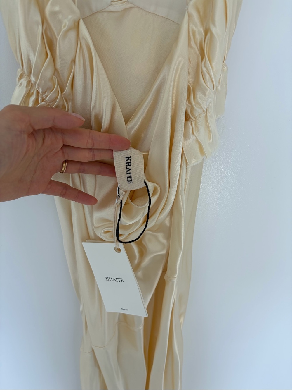 NWT Khaite Nirva Dress in Champagne - Picture 4 of 5